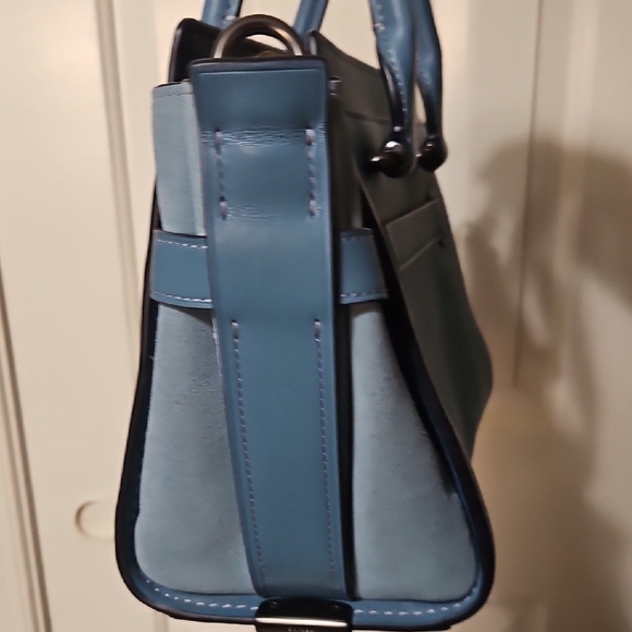 Coach NWOT Swagger With Tea Roses Design Blue Satchel/crossbody Bag - Picture 7 of 13